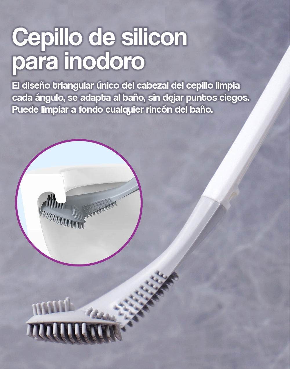 Cepillo de silicon para inodoro