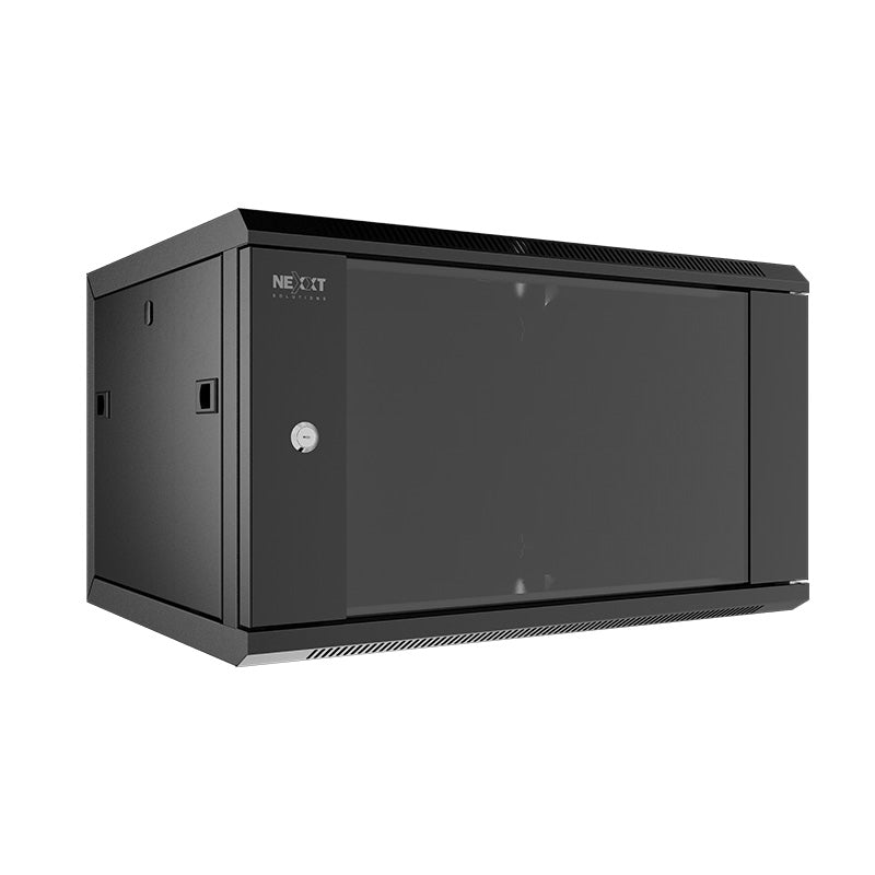 Rack mural 4U 600x600 Nexxt Solutions compacto con puerta de vidrio templado