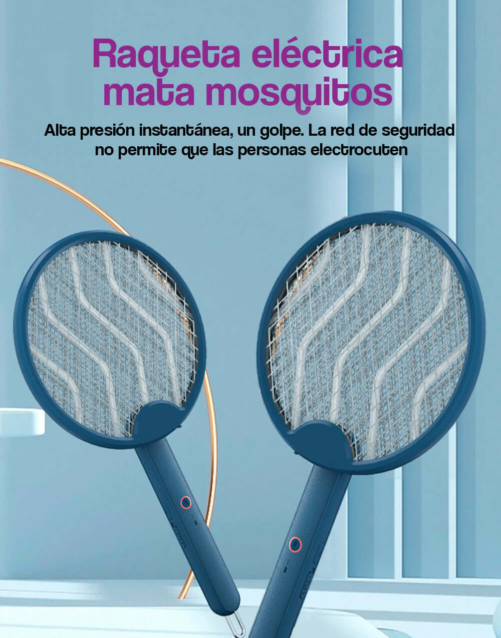 Raqueta eléctrica mata insectos Mosquitos