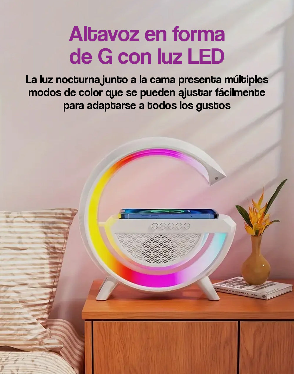 Bocina o Altavoz en forma de G con luz LED