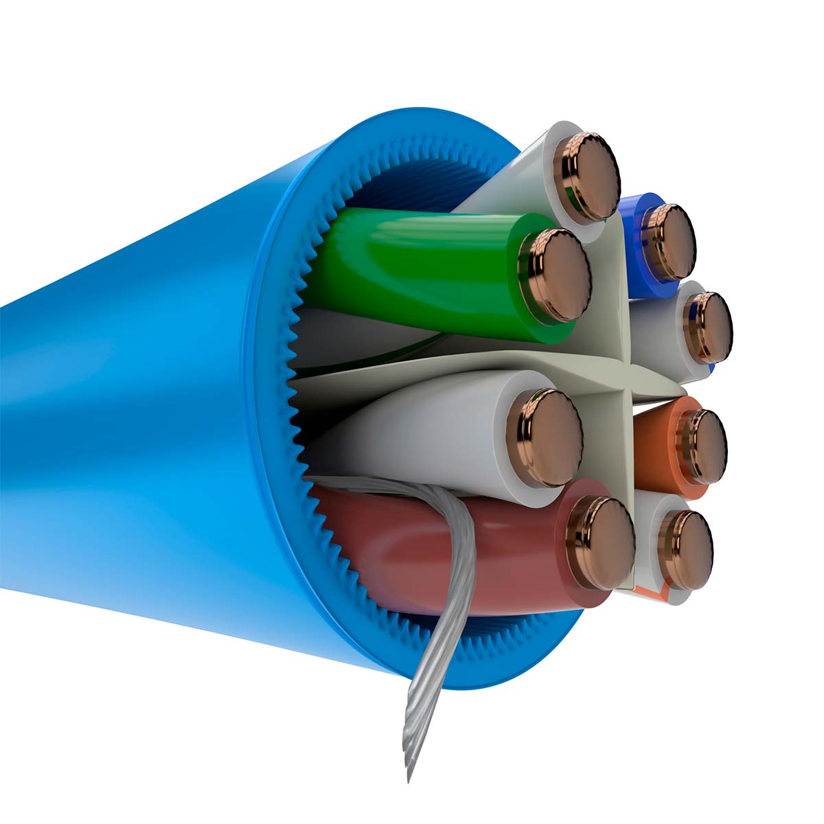 Cable de Red Nexxt Solutions PCGUCC6LZBL – Cat6 LSZH / 305m / 23AWG / Azul / RJ-45 / 10Gbps / 500MHz