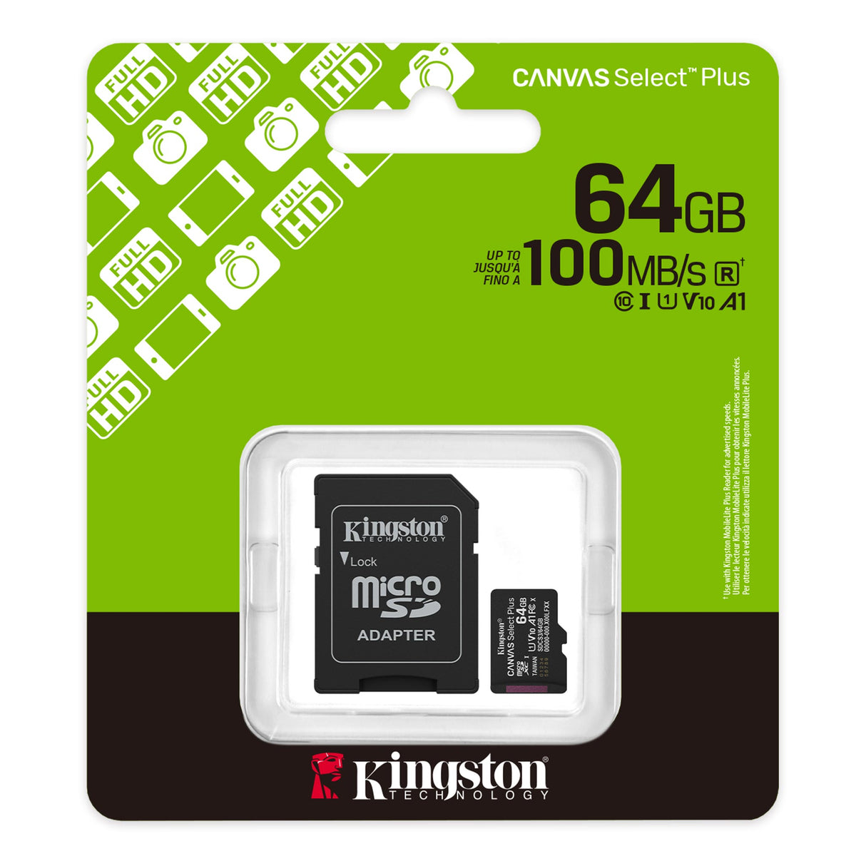 Kingston Canvas Select Plus – microSDXC, 64GB, SDCS3/64GB