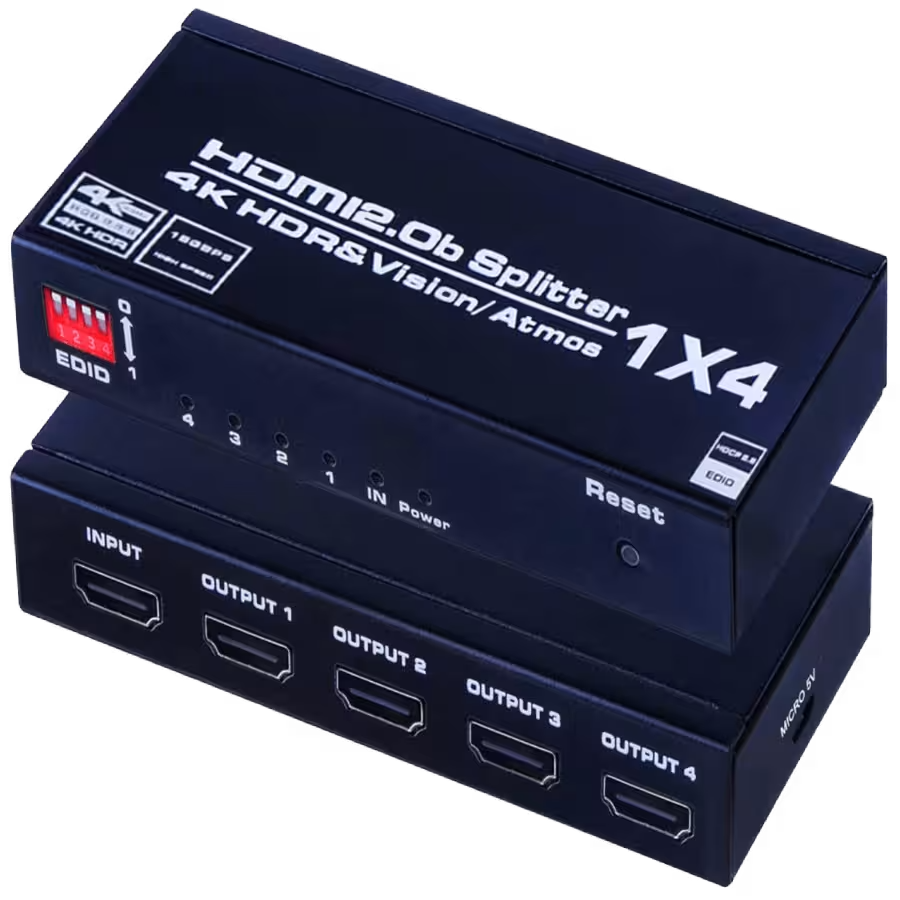 Splitter Óptico HDMI SP-HDMI4K – 1x4 / HDMI 2.0b / 4K / Metal / 18.2Gbps / HDCP