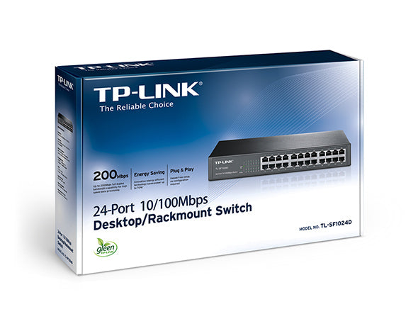Switch No Gestionado TP-Link TL-SF1024D – 24 Puertos Fast Ethernet / Sobremesa / Plug & Play