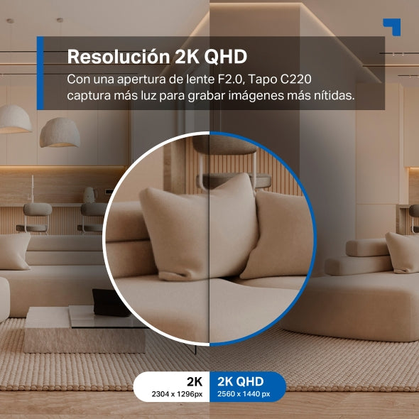 Cámara de videovigilancia inteligente – TP‑Link Tapo C220 – Pan/Tilt – Wi‑Fi