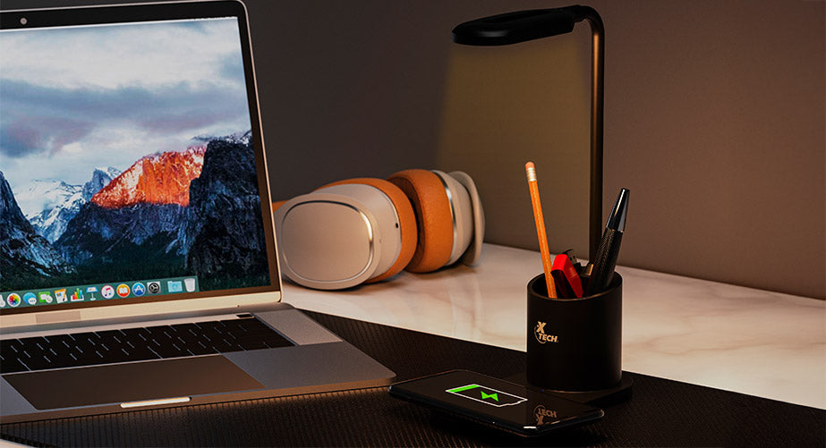 Lámpara LED con Cargador Inalámbrico Xtech XTA-701 15W y Portalápices