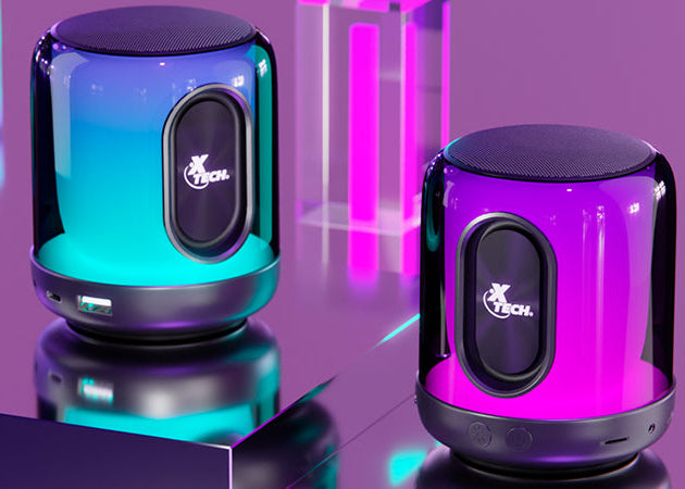 Altavoces Inalámbricos BT 5W TWS Xtech XTS-617 – Negros con Luces