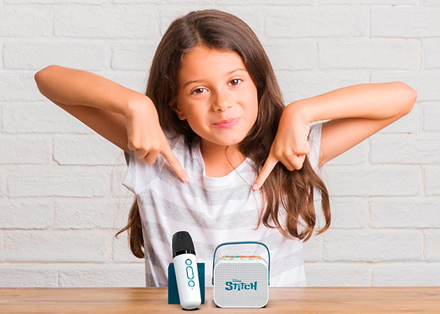 Mini Karaoke Kit Xtech Disney Stitch XTS-D622ST – Altavoz Portátil, Bluetooth® 5.3, Azul