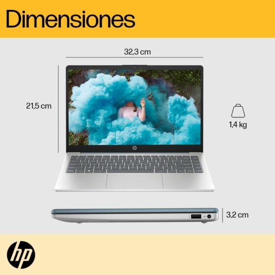 Laptop HP 14-em0017la 14" AMD Ryzen 5 8GB RAM SSD Windows 11 Home Azul Español