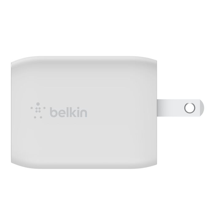Adaptador de Corriente Belkin WCH013dqWH PPS + GaN 65W 2 Puertos USB-C Blanco
