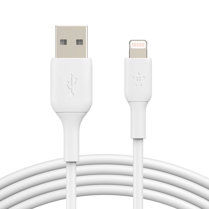 Cable cargador rápido Lightning a USB‑A – Belkin BoostCharge – 1 m – Blanco – CAA001bt1MWH