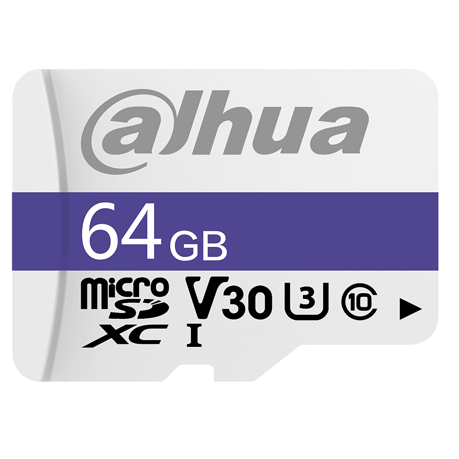Tarjeta MicroSD Dahua DHI‑TF‑C100/64GB011F1 – 64 GB – Alta Resistencia – C10/U3/V30 – 100 MB/s – Protección Cuádruple