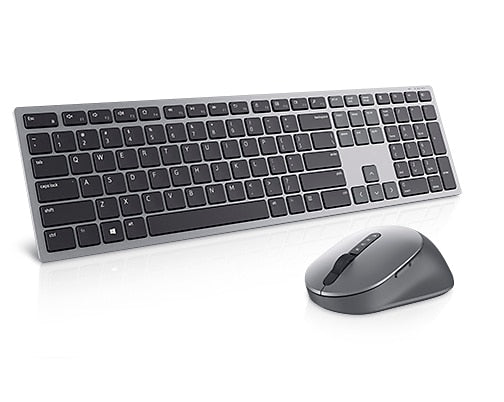 Teclado y ratón inalámbricos Dell Pro Plus KM7321W – 2.4 GHz / Bluetooth 5.0 – QWERTY inglés – Gris titanio