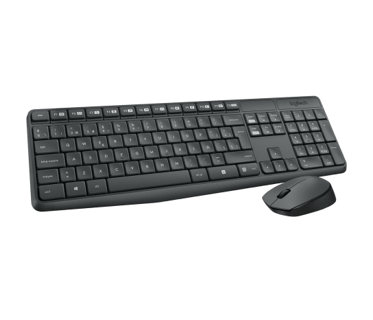 Set Teclado y Ratón Inalámbrico Español USB Logitech MK235 Negro