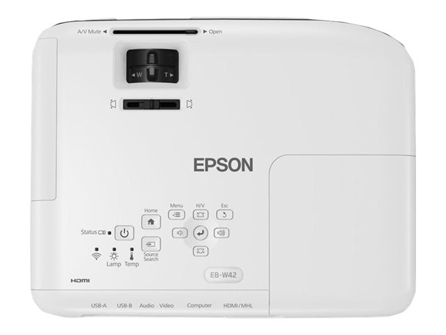 Proyector Portátil Epson PowerLite W52+ | 3LCD, 4000 Lúmenes, WXGA, Wi-Fi – V11HA02021