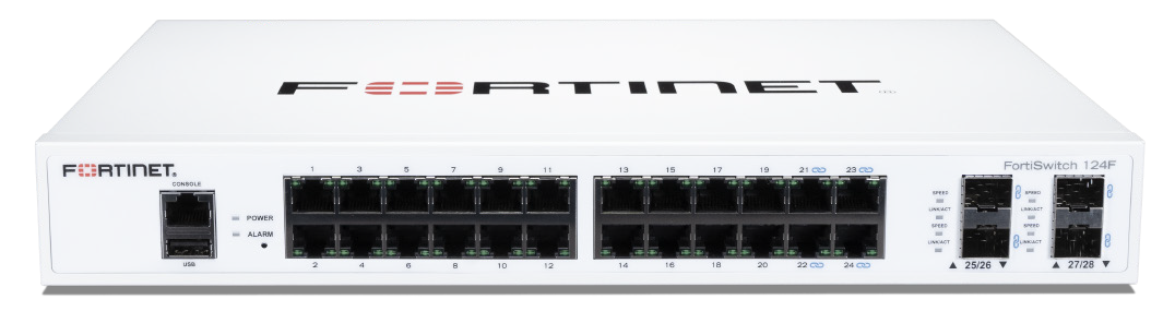 Conmutador gestionado – Fortinet FortiSwitch 124F – 24 x Gigabit + 4 x SFP+ – FS‑124F