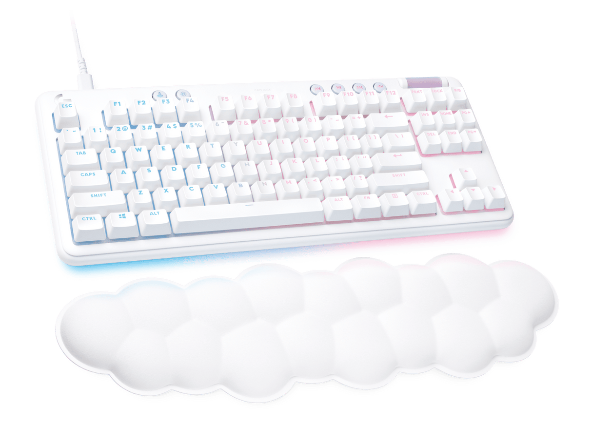 Teclado Gaming Mecánico Cableado TKL Logitech G713 GX Brown Blanco Niebla