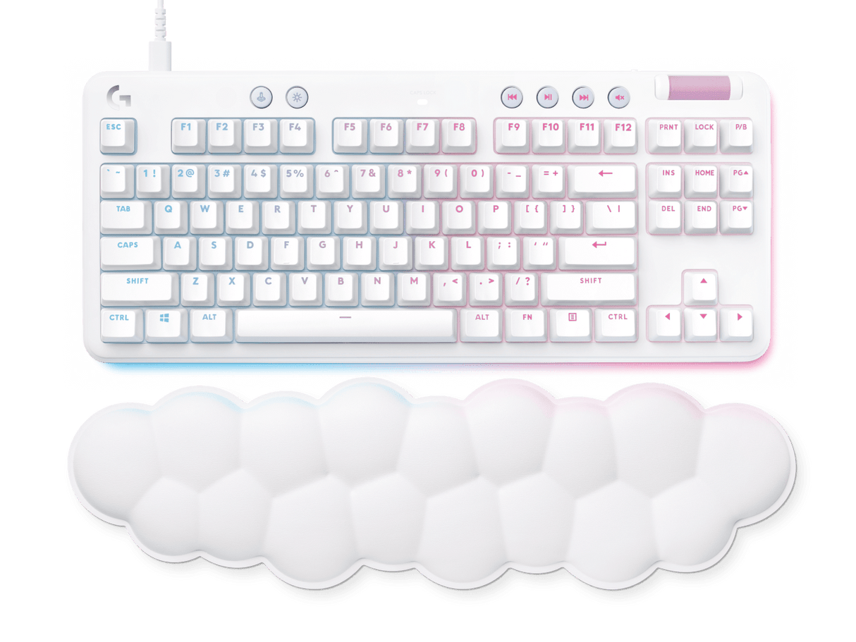 Teclado Gaming Mecánico Cableado TKL Logitech G713 GX Brown Blanco Niebla