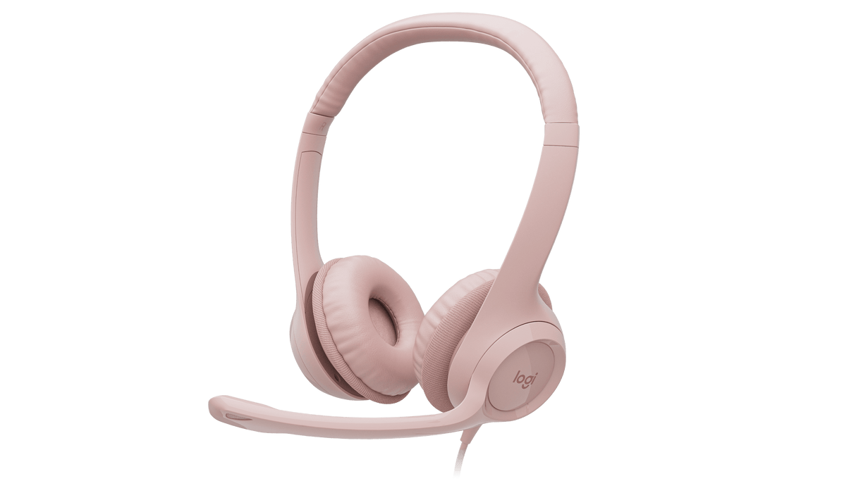 Auriculares USB Logitech H390 Rosados para Computadora