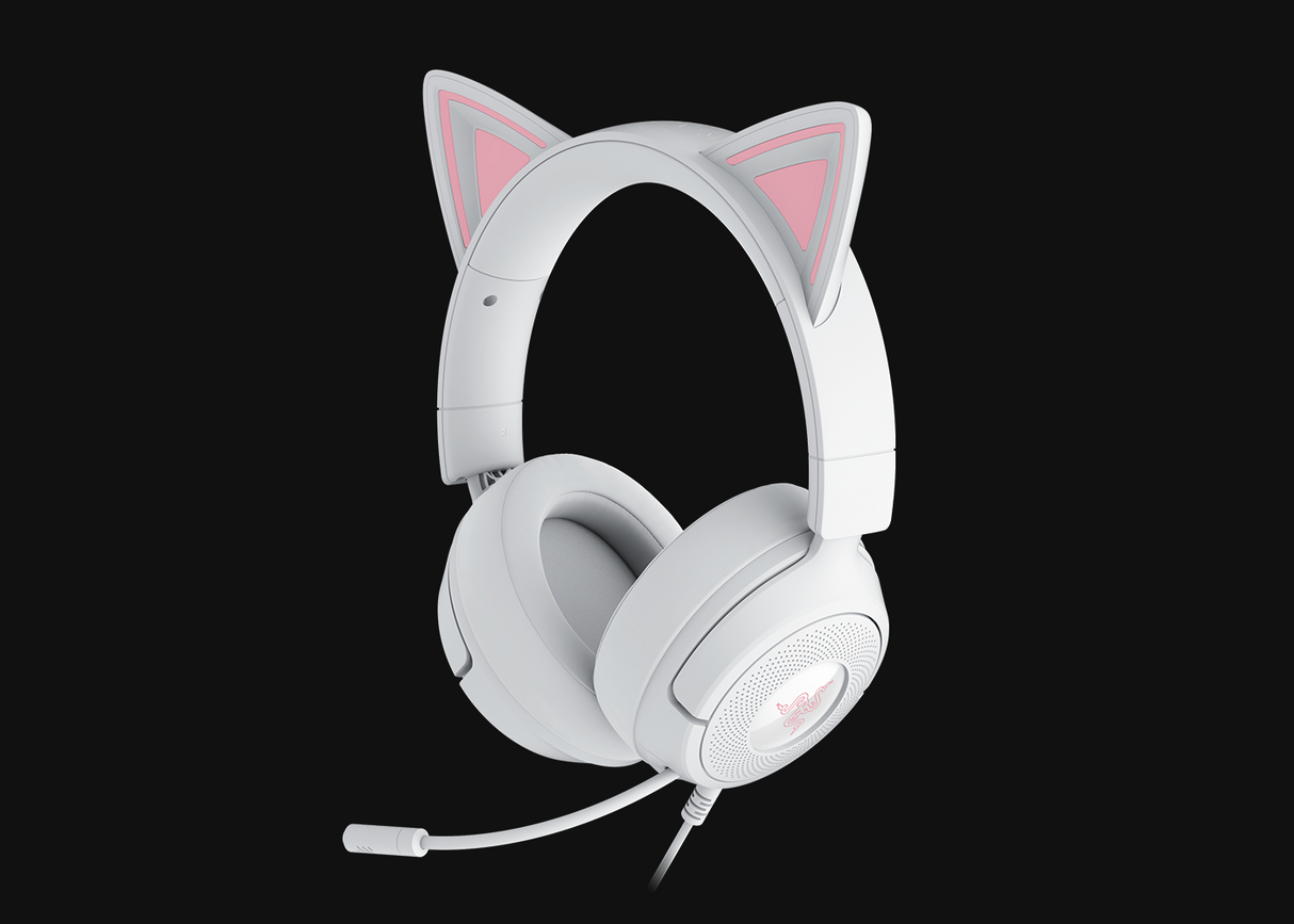 Headset gamer con cable – Razer Kraken Kitty V3 X – Blanco – RZ04‑05350300‑R3U1