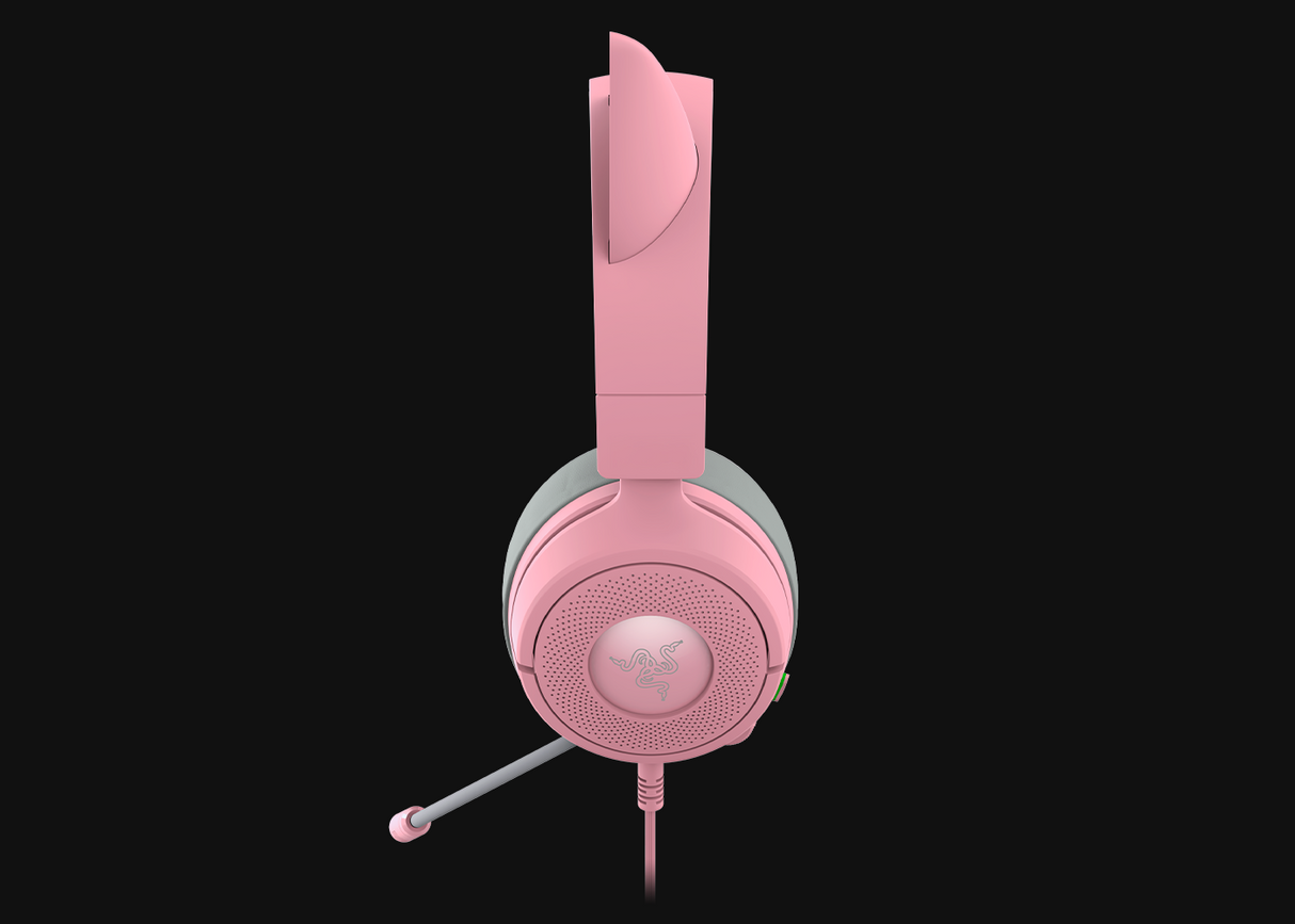 Headset gaming – Razer Kraken Kitty V3 X Quartz – Chroma RGB – Micrófono cardioide – Sonido envolvente – USB