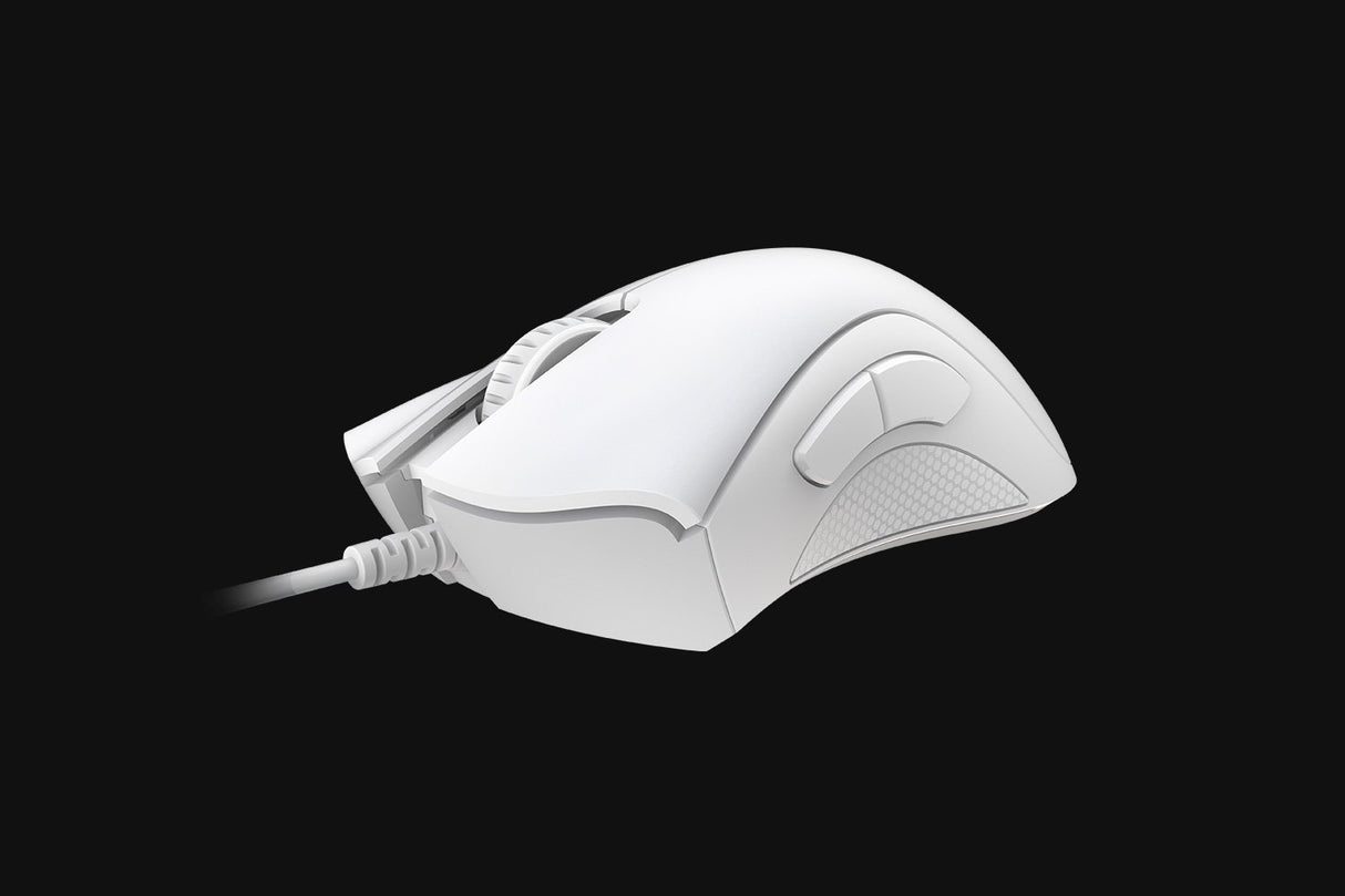 Ratón Ergonómico Óptico Diestro Cableado Razer DeathAdder Essential Blanco