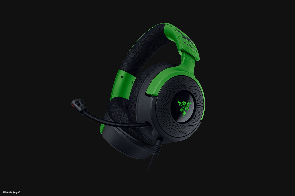 Audífonos Gaming Cableados Razer Kraken V4 X – Minecraft Edition / RGB / Sonido 7.1 / USB-C + USB-A