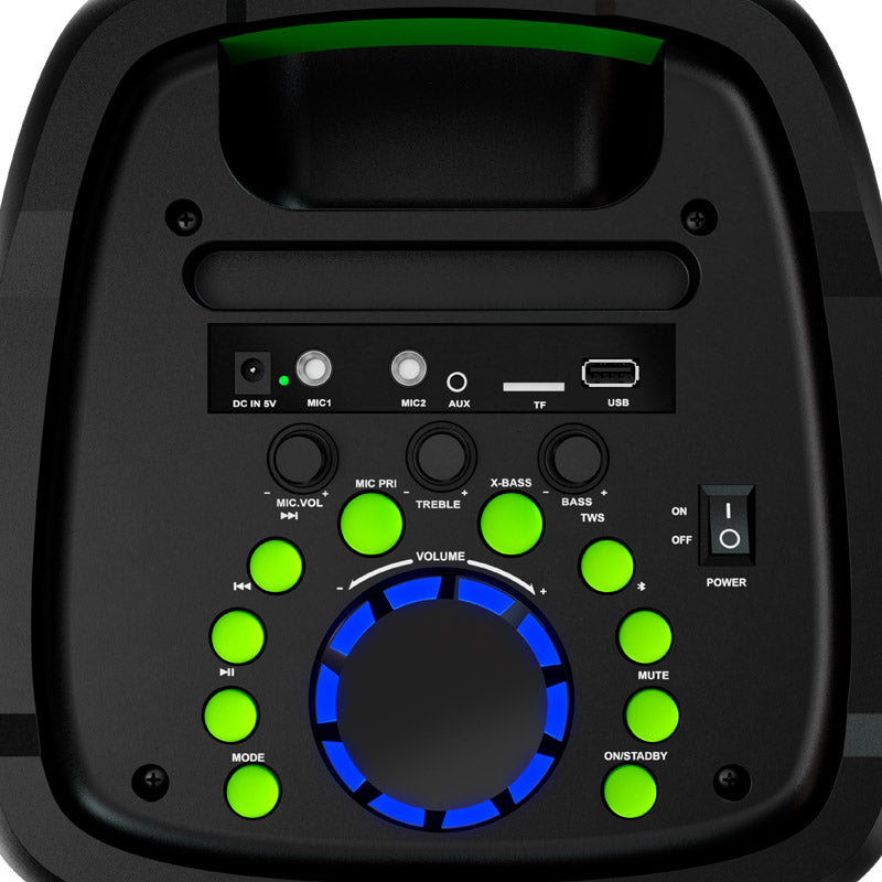 Sistema de Altavoces Portátil Klip Xtreme BoomFire X KLS-652 – 8”, 1500W, TWS, Negro