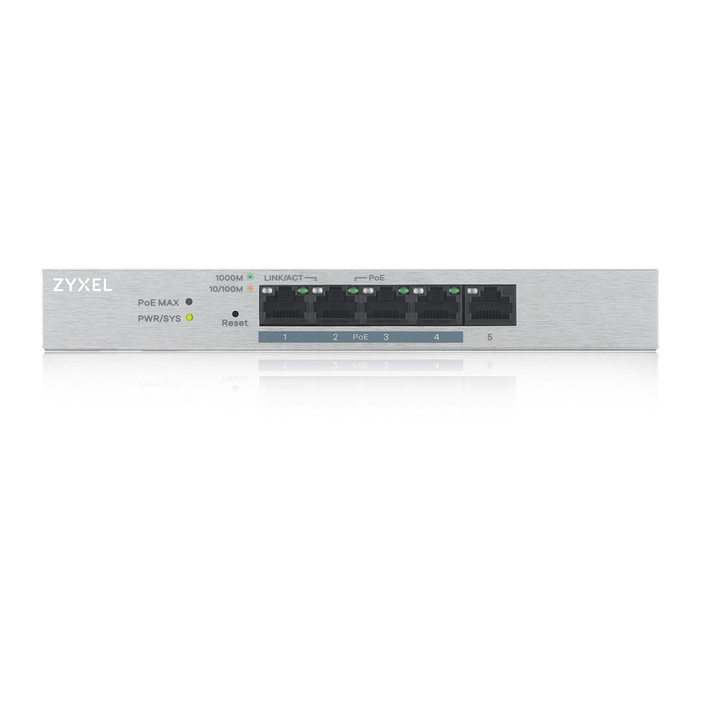 Switch Gestionado Gigabit PoE+ 1 Puerto 4 Puertos ZyXEL GS1200-5HP