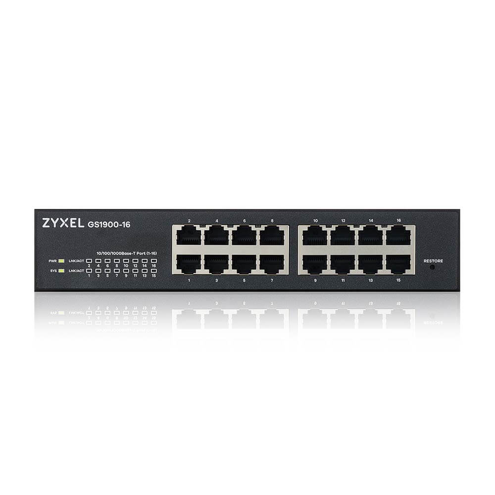 Switch Gigabit Gestionado Fácil 16 Puertos ZyXEL GS1900-16 – REV 03F