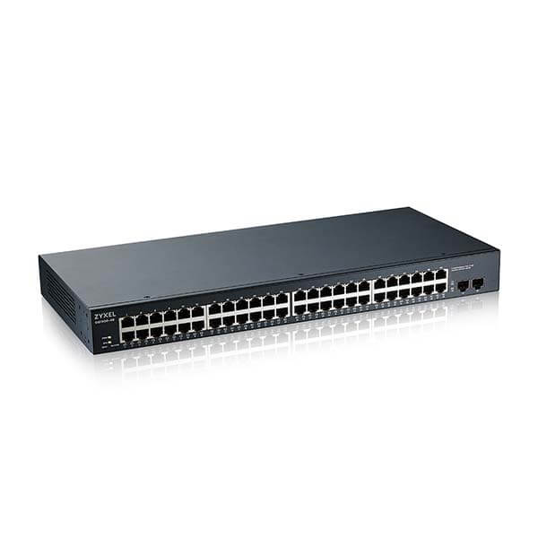 Switch Inteligente ZyXEL GS1900-48 – 48 Puertos Gigabit / 2 SFP / Capa 2 / IPv6 / EEE / Montaje versátil