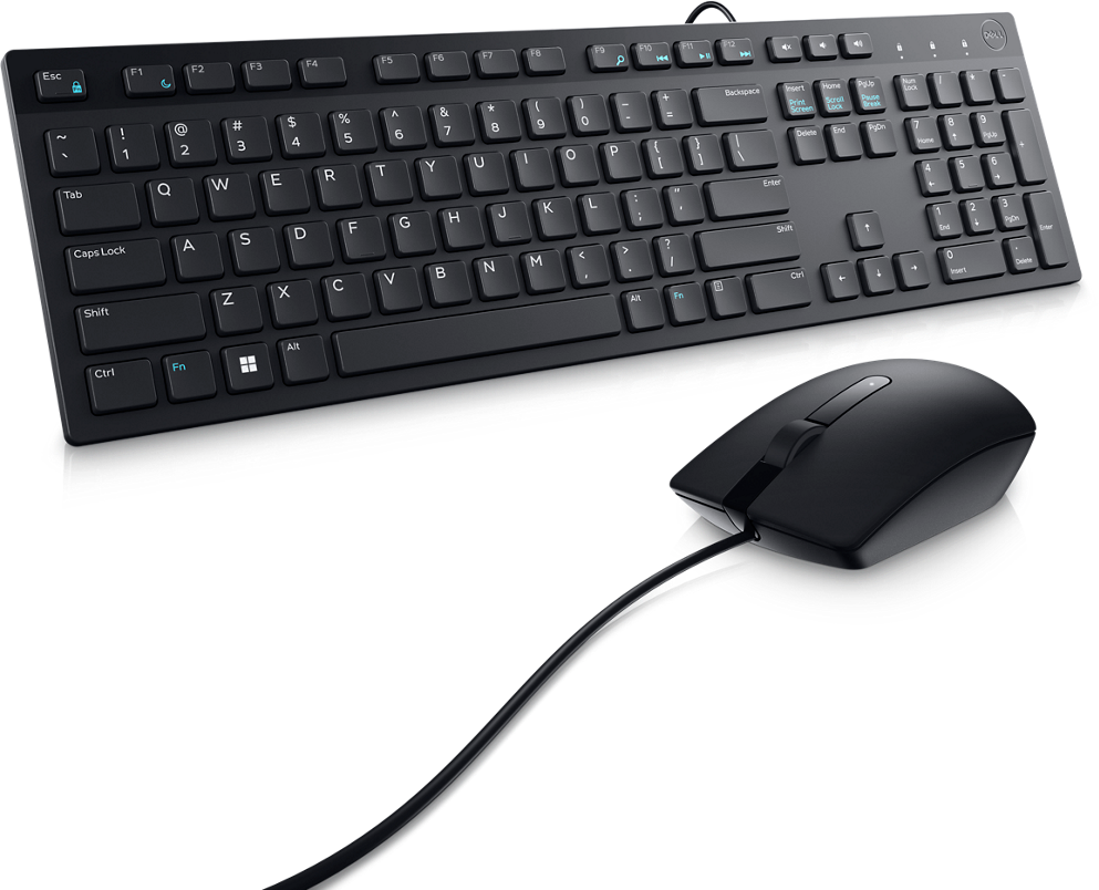 Set teclado y mouse alámbrico USB – Dell KM300C – QWERTY Inglés – Negro