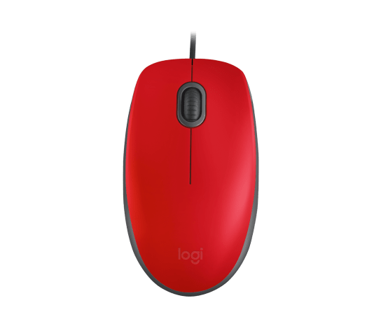 Mouse Alámbrico Silencioso Logitech M110 – Rojo (910-006755)