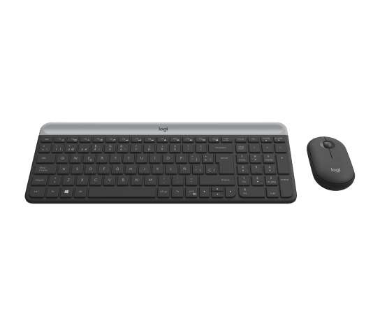 Combo Inalámbrico Logitech MK470 – Teclado Slim + Mouse Óptico / USB / Plug & Play / Bajo Perfil / Grafito