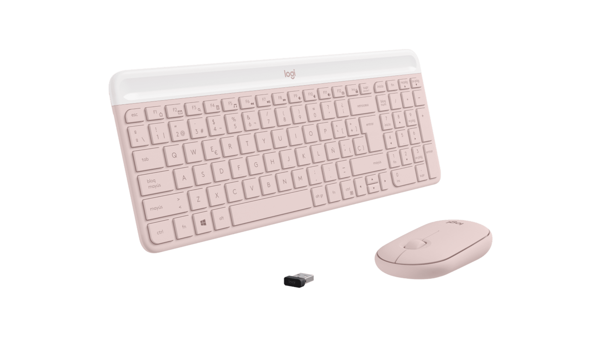 Set Teclado y Mouse Inalámbrico Español Logitech Rosado