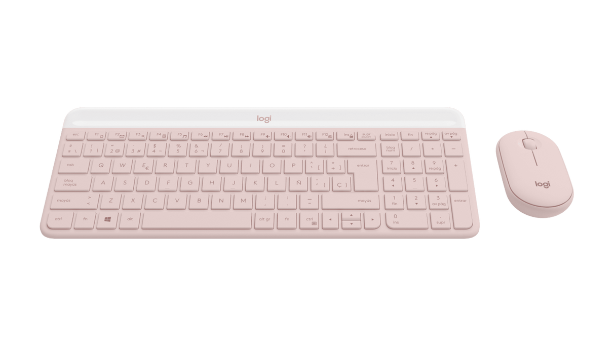 Set Teclado y Mouse Inalámbrico Español Logitech Rosado