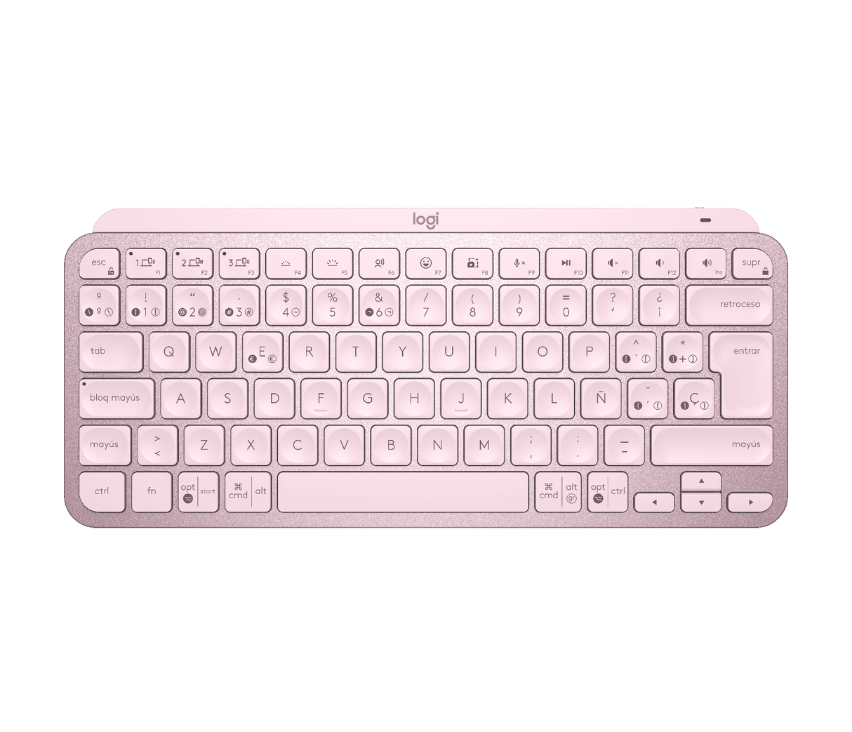 Teclado Inalámbrico Delgado Español Logitech MX Keys Mini Rosado