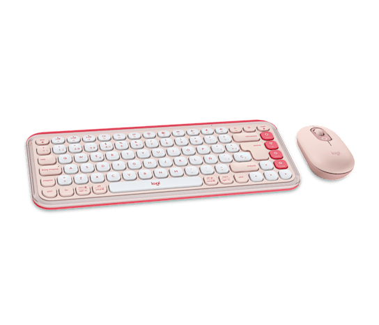 Combo Logitech Pop Icon – Teclado + Mouse Inalámbrico – Español Latinoamericano – Rosa 920-013053