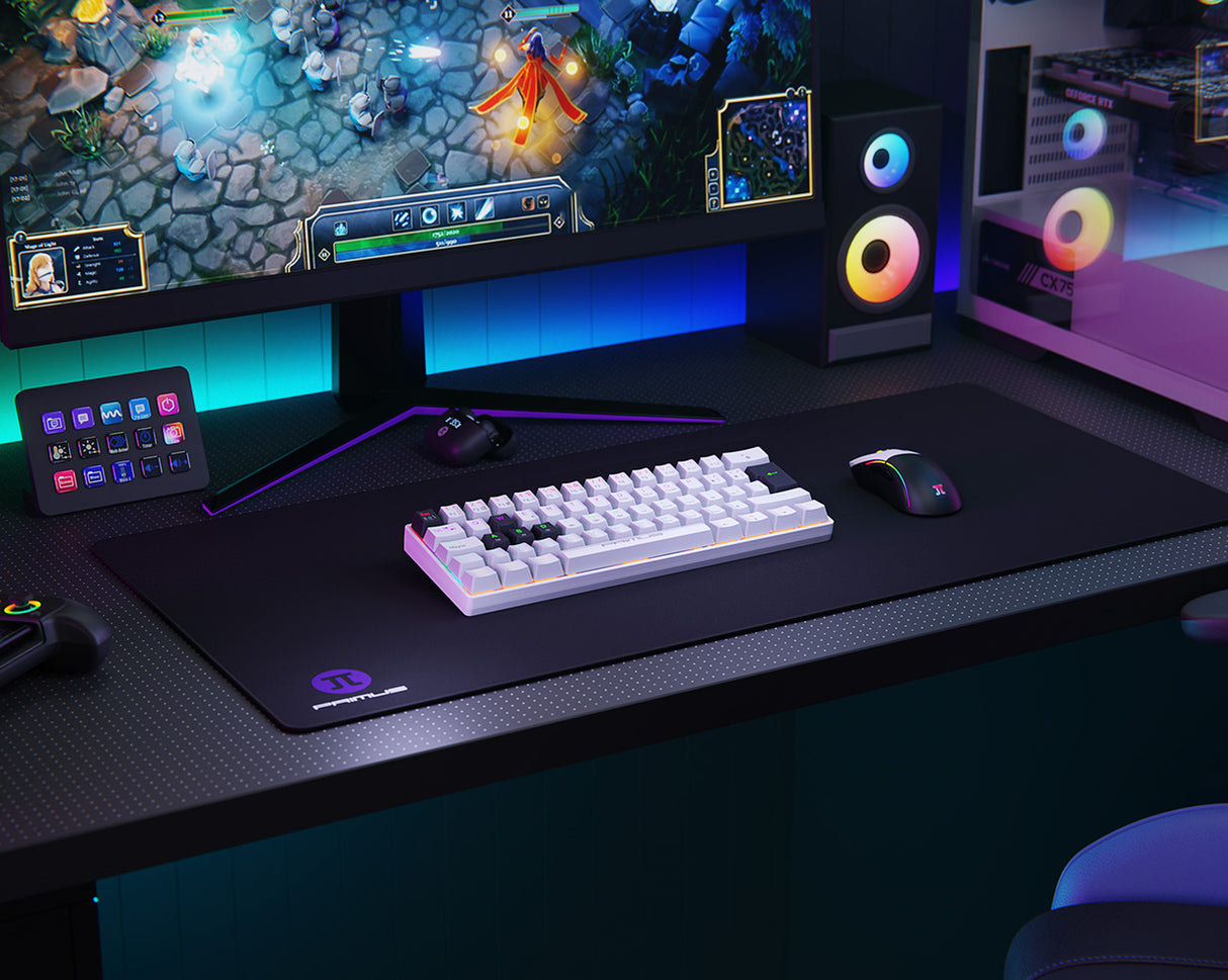 Teclado Primus Gaming BALLISTA61T PKS-060W-S – Cableado / Español / USB 2.0 / Diseño Ergonómico – Negro/Blanco