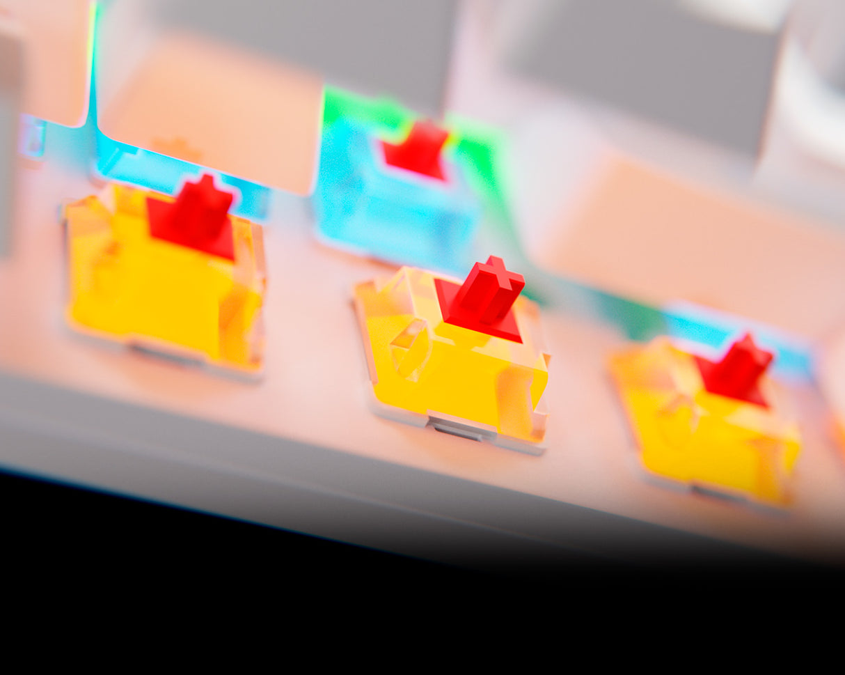 Teclado Primus Gaming BALLISTA61T PKS-060W-S – Cableado / Español / USB 2.0 / Diseño Ergonómico – Negro/Blanco