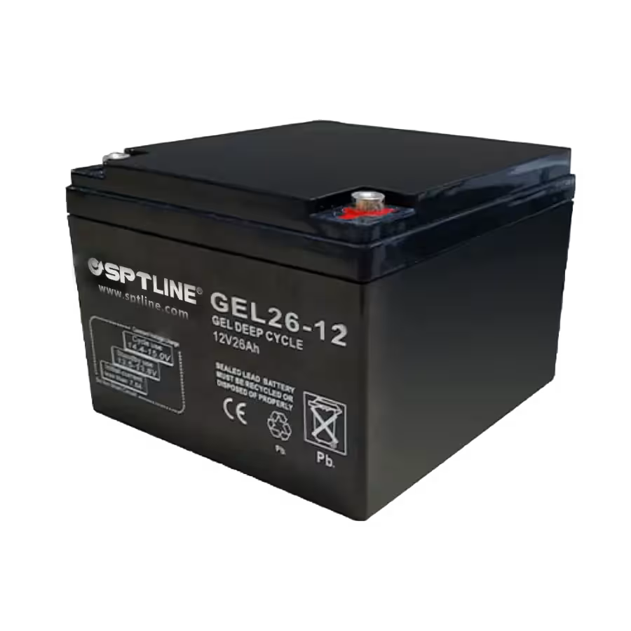 Batería SPTLINE 12V 26Ah – Gel Sellada – 175×165×125 mm