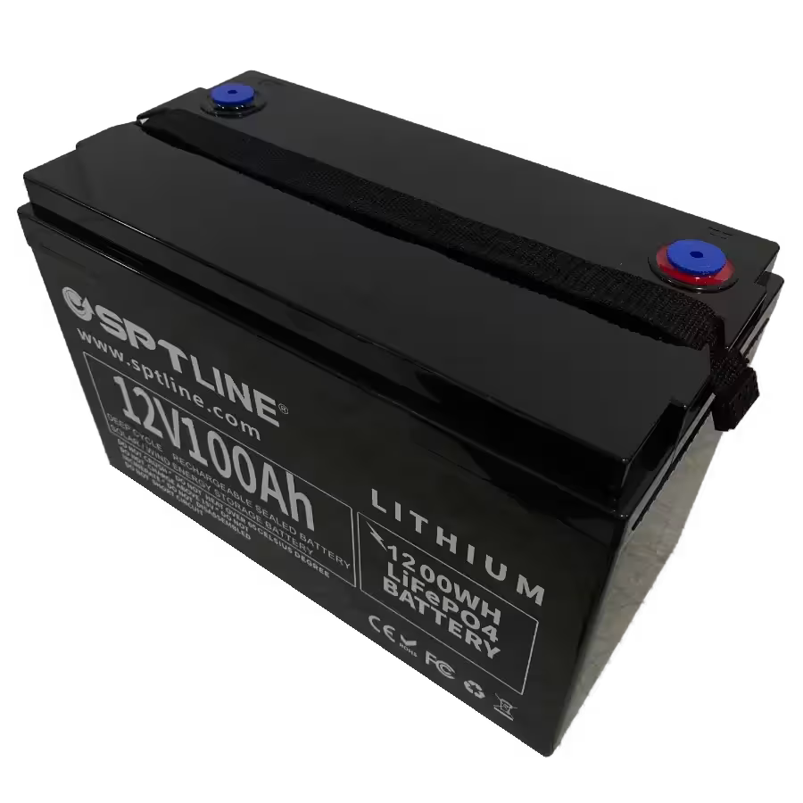 Batería de Litio SPTLINE LiFePO4 12V 100Ah – Larga Vida Útil – BMS Integrado – Panel Solar / UPS