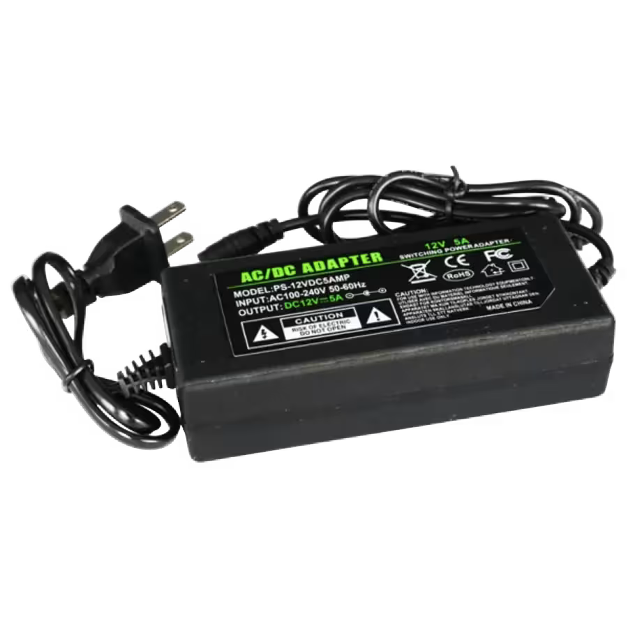 Fuente de poder 12V DC – 5A para cámaras CCTV y equipos electrónicos – SPTLINE SP‑C5K