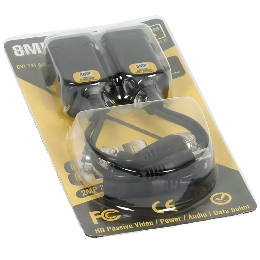 Video Balun pasivo RJ45 con audio – SPTLINE SP‑VB‑RJ45A