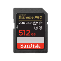 Tarjeta de Memoria SDXC 512GB SanDisk Extreme Pro UHS‑I – V30/U3/Class10 – SDSDXXD‑512G‑GN4IN