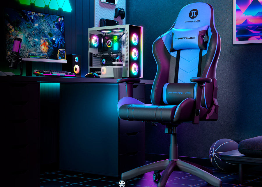 Silla anatómica – Primus Gaming THRÓNOS100T – PCH‑103BL – Diseño deportivo bicolor