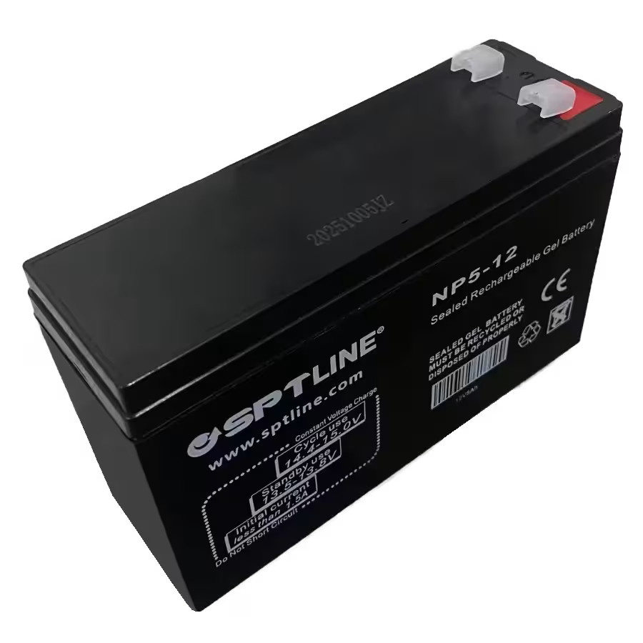 Batería de Gel SPTLINE 12V 5Ah – Sellada – Libre de Mantenimiento – Respaldo para UPS / Alarmas
