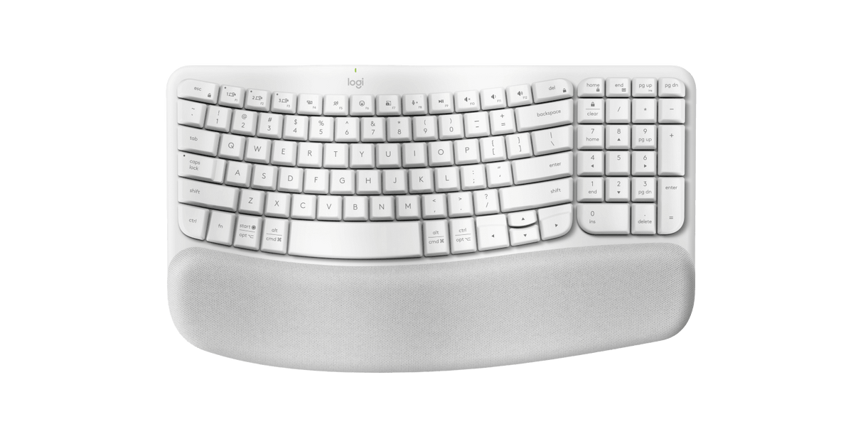 Teclado Inalámbrico Ergonómico Español Logitech Wave Keys Blanco Hueso