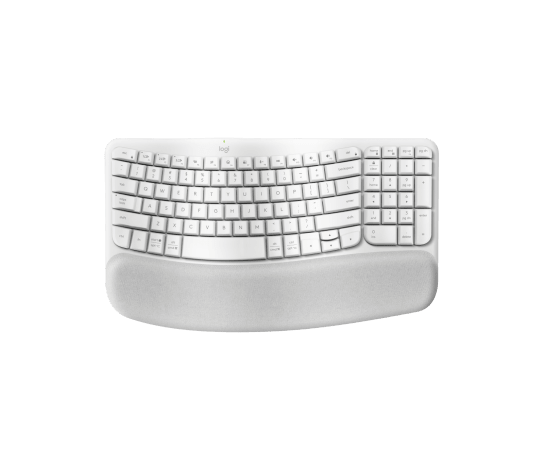 Teclado Inalámbrico Ergonómico Español Logitech Wave Keys Blanco Hueso