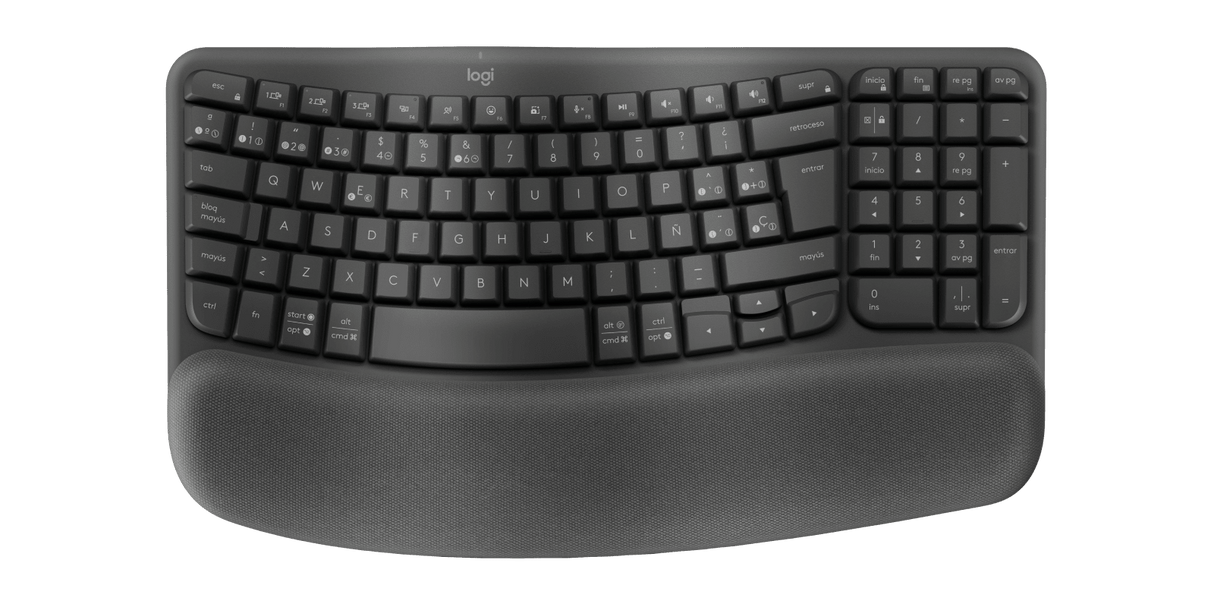 Teclado Inalámbrico Ergonómico Español Logitech Wave Keys Grafito